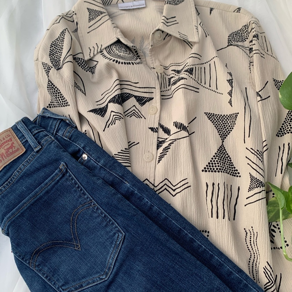 Geometric button down jacket